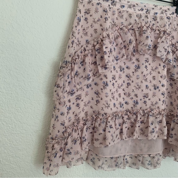 LoveShackFancy Silk Floral Ruffle Mini Skirt - Picture 4 of 9